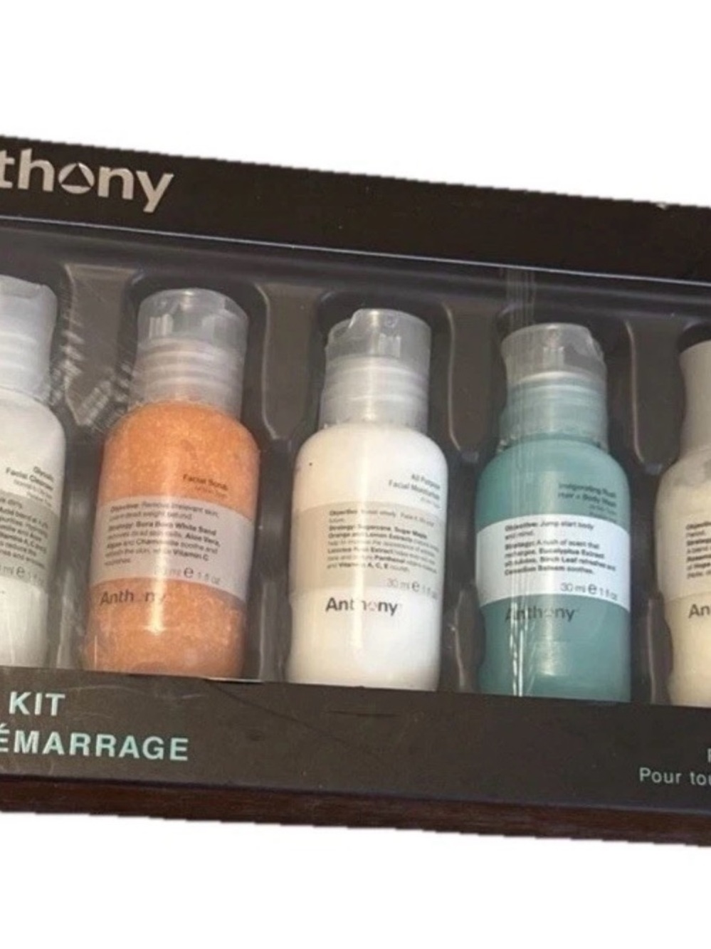 Anthony Starter Kit, 5 Count, Glycolic Facial Cleanser, Facial Scrub